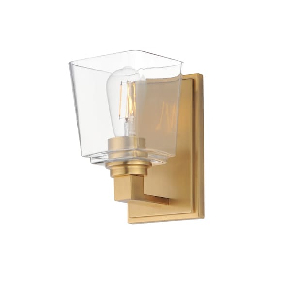 Maxim Lighting Cubos 1-Light Wall Sconce, Natural Aged Brass 21381CLNAB - main